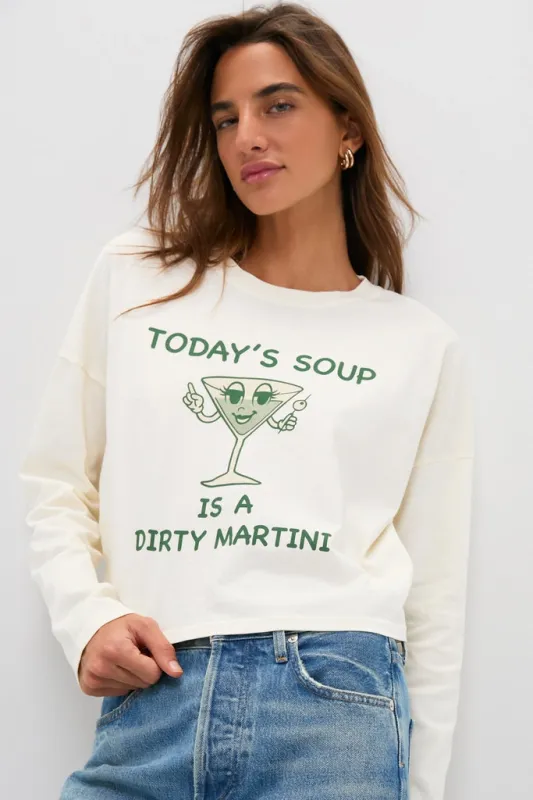 Martini Soup Crop Long Sleeve Tee sold by Tuckernuck