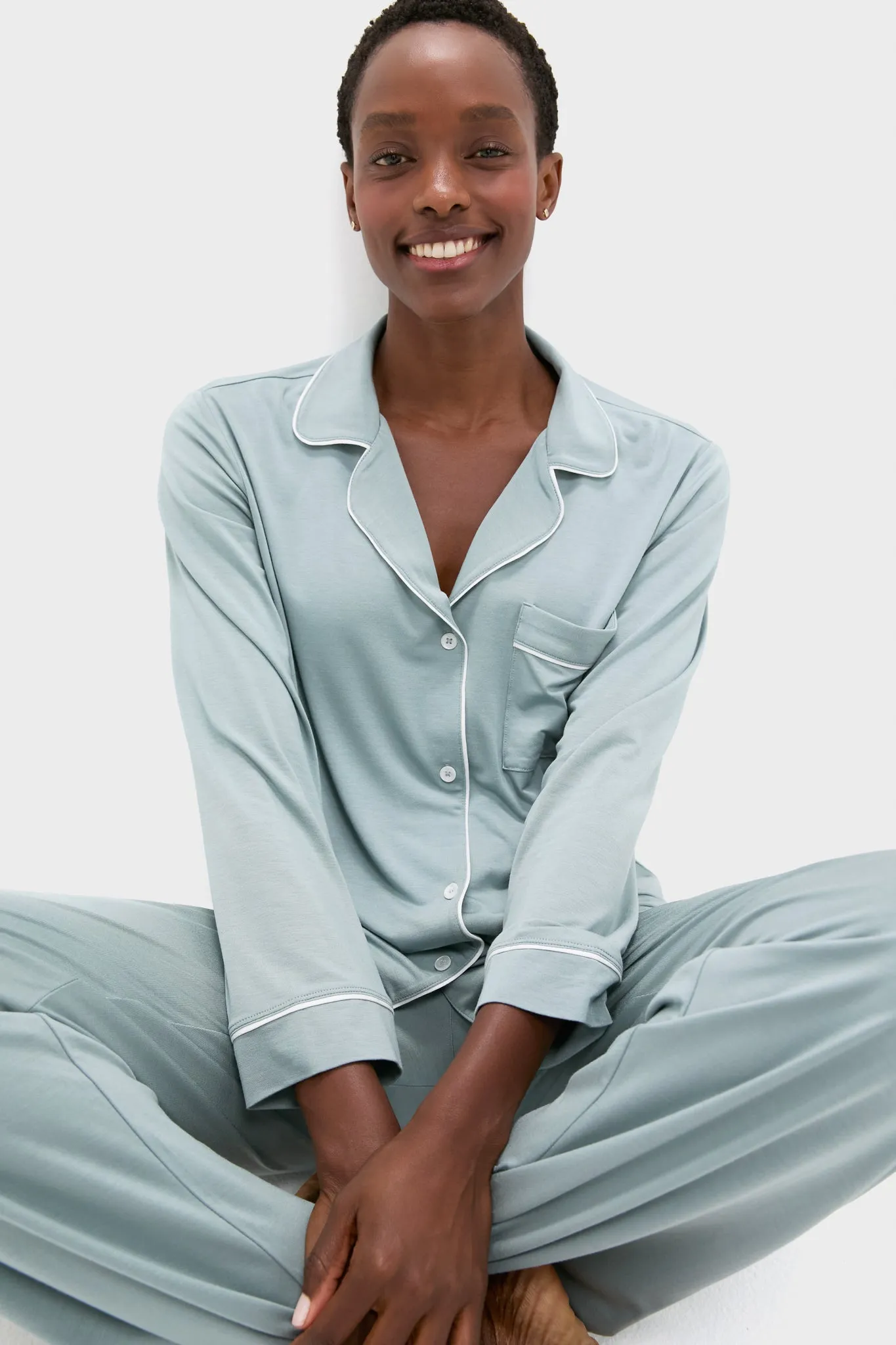 Lead and Ivory Gisele Long PJ Set sold by Tuckernuck product image thumbnail 2