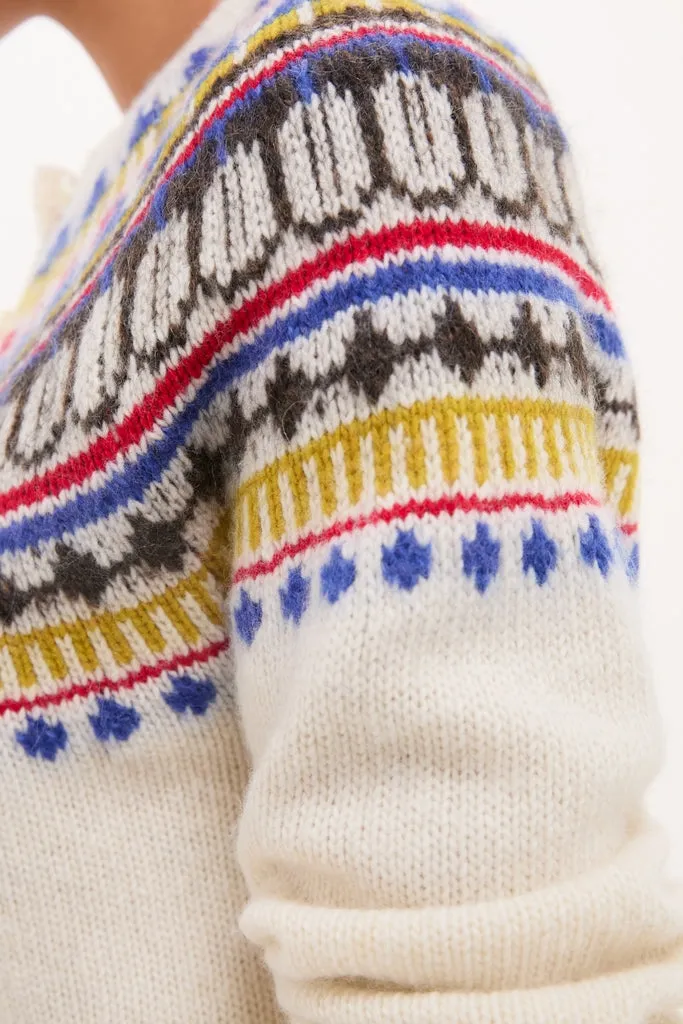 White Amina Fairisle Sweater sold by Tuckernuck product image thumbnail 5