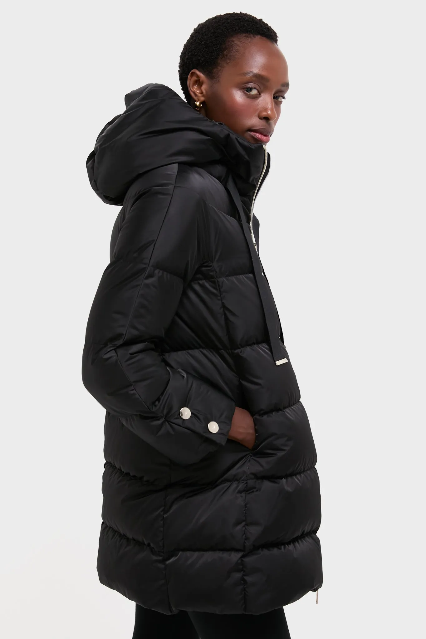 Black Sateen Nylon Hooded Coat sold by Tuckernuck product image thumbnail 3