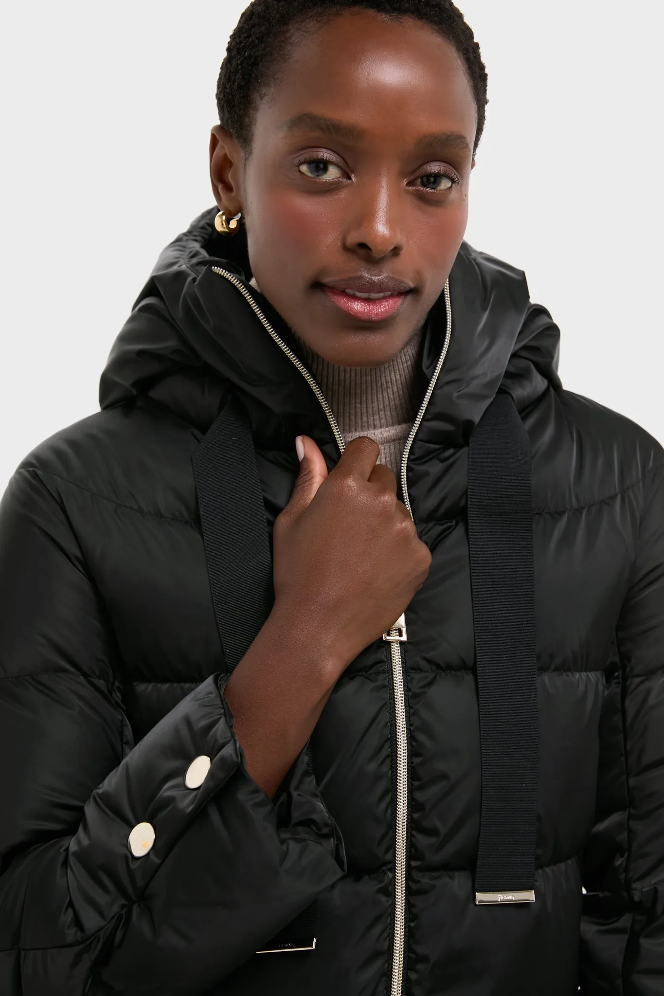 Black Sateen Nylon Hooded Coat sold by Tuckernuck product image thumbnail 5