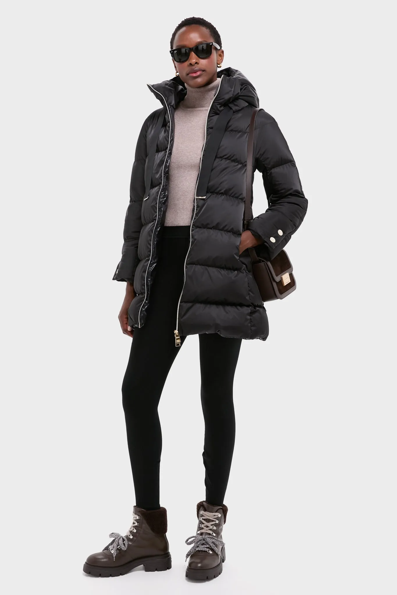 Black Sateen Nylon Hooded Coat sold by Tuckernuck product image thumbnail 2