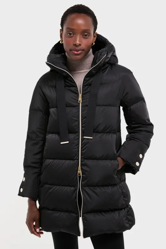 Black Sateen Nylon Hooded Coat sold by Tuckernuck