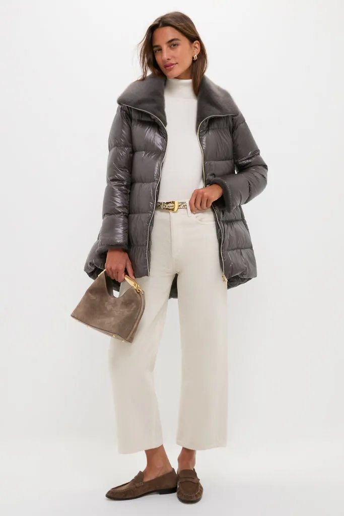 Anthracite Nylon Ultralight Mid-Thigh Jacket with Faux Fur Collar sold by Tuckernuck product image thumbnail 2