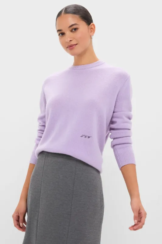 Lavender Frost Cashmere Boyfriend Bodie Crewneck Sweater sold by Tuckernuck