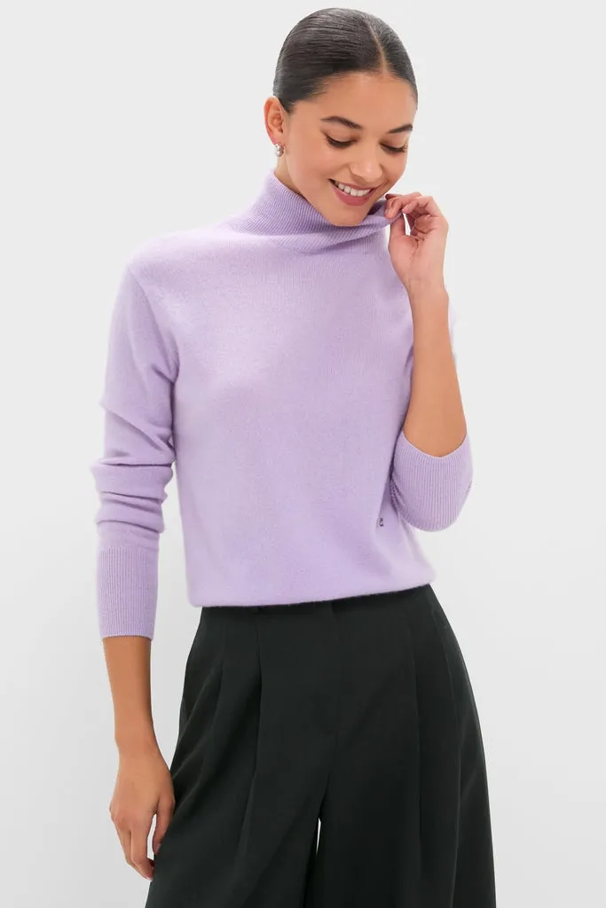 Lavender Frost Cashmere Turtleneck Sweater sold by Tuckernuck
