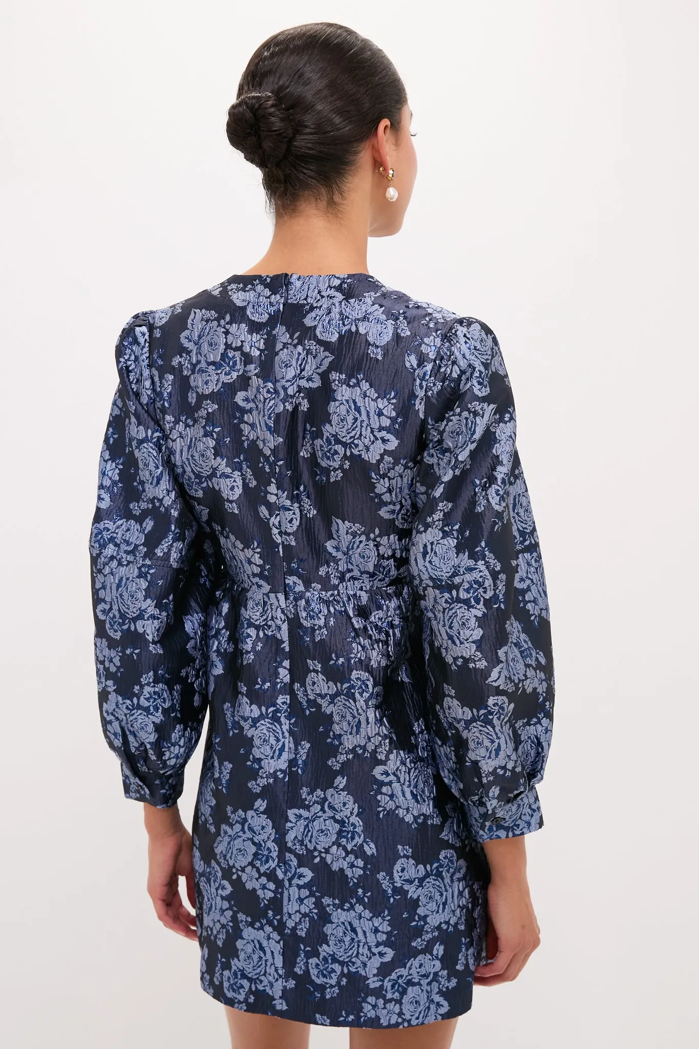 Blue Jacquard Cressida Mini Dress sold by Tuckernuck product image thumbnail 4