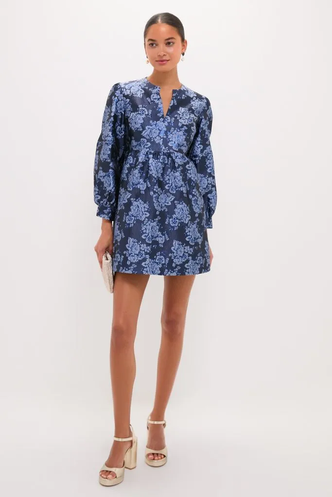 Blue Jacquard Cressida Mini Dress sold by Tuckernuck product image thumbnail 2