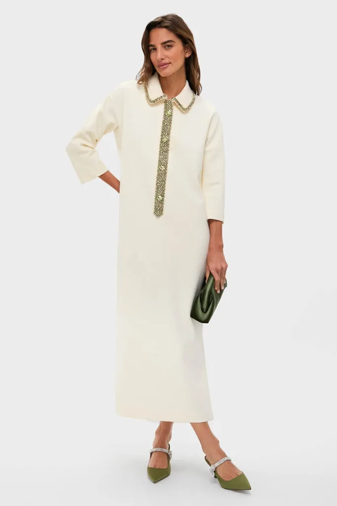 Winter White Embellished Nicola Maxi Dress sold by Tuckernuck