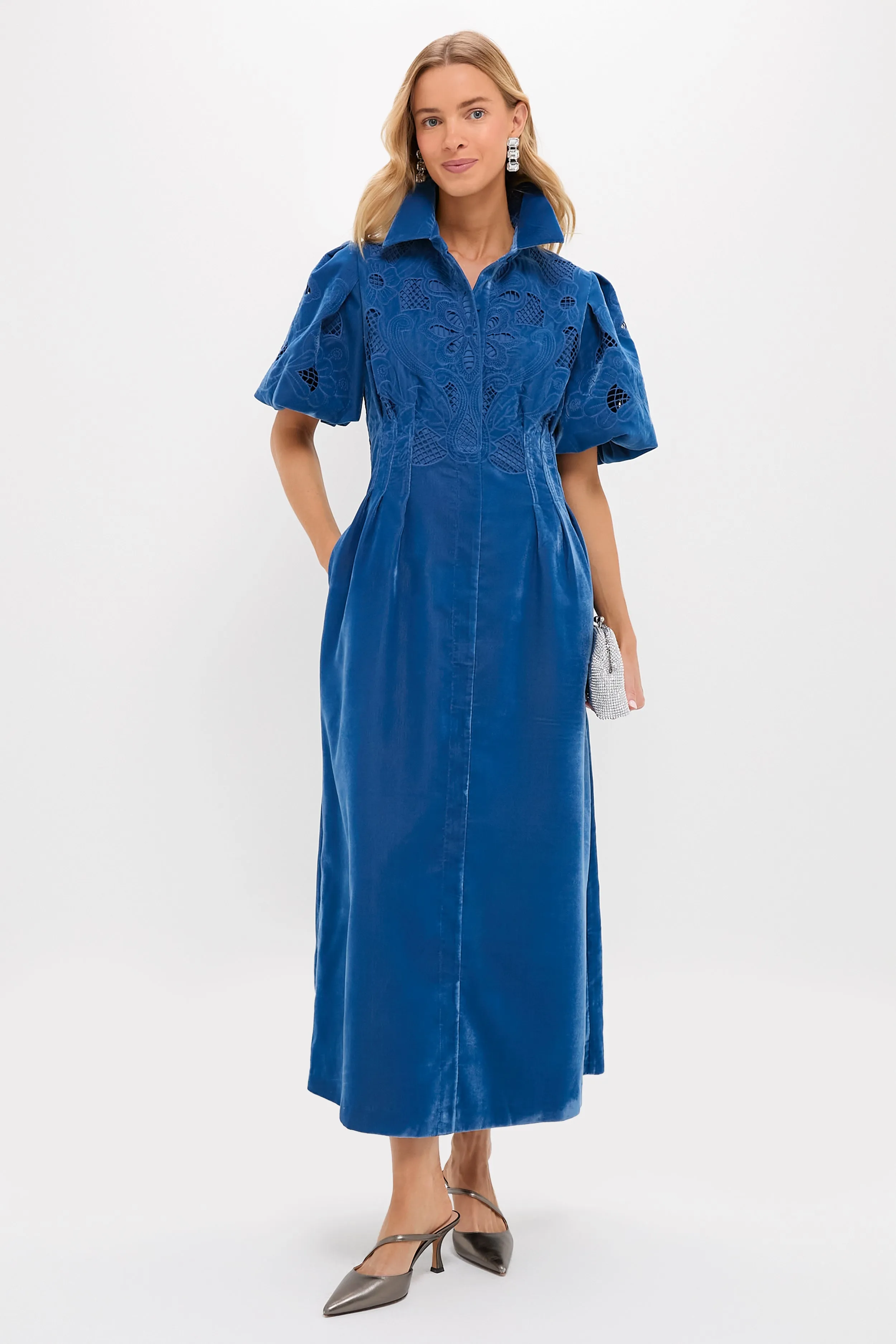 Blue Fog Velvet Lace Delaney Dress sold by Tuckernuck product image thumbnail 3