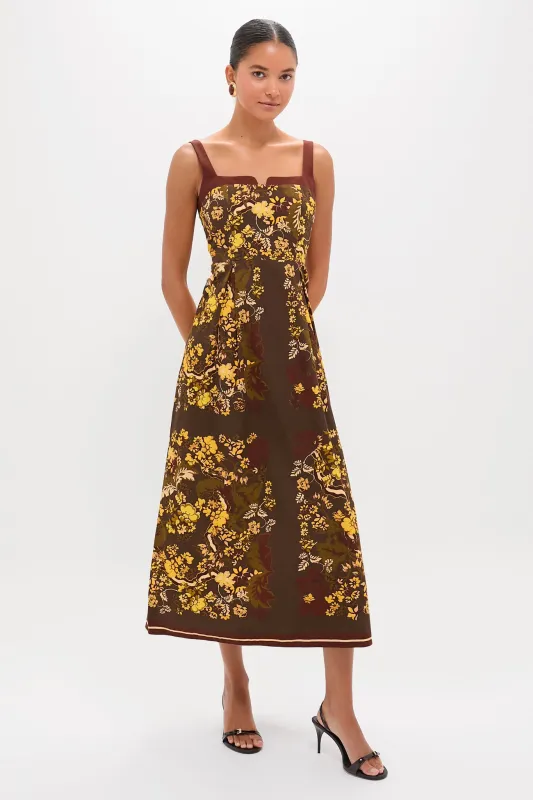 Olive and Yellow Floral Tilman Midi Dress sold by Tuckernuck