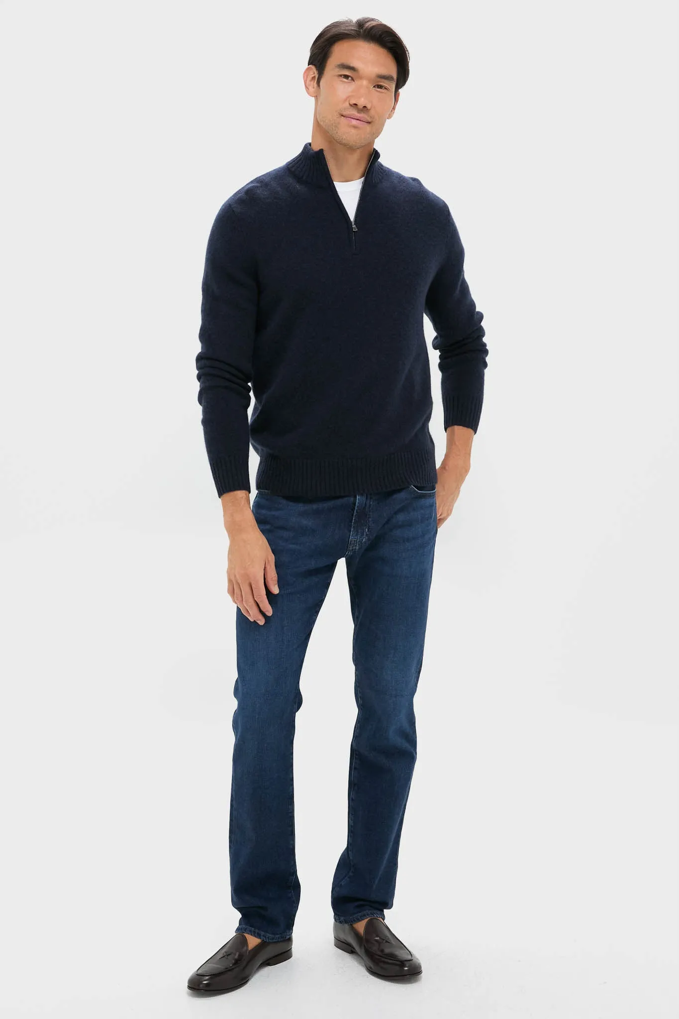 Navy Cashmere Knit Quarter-Zip sold by Tuckernuck product image thumbnail 3