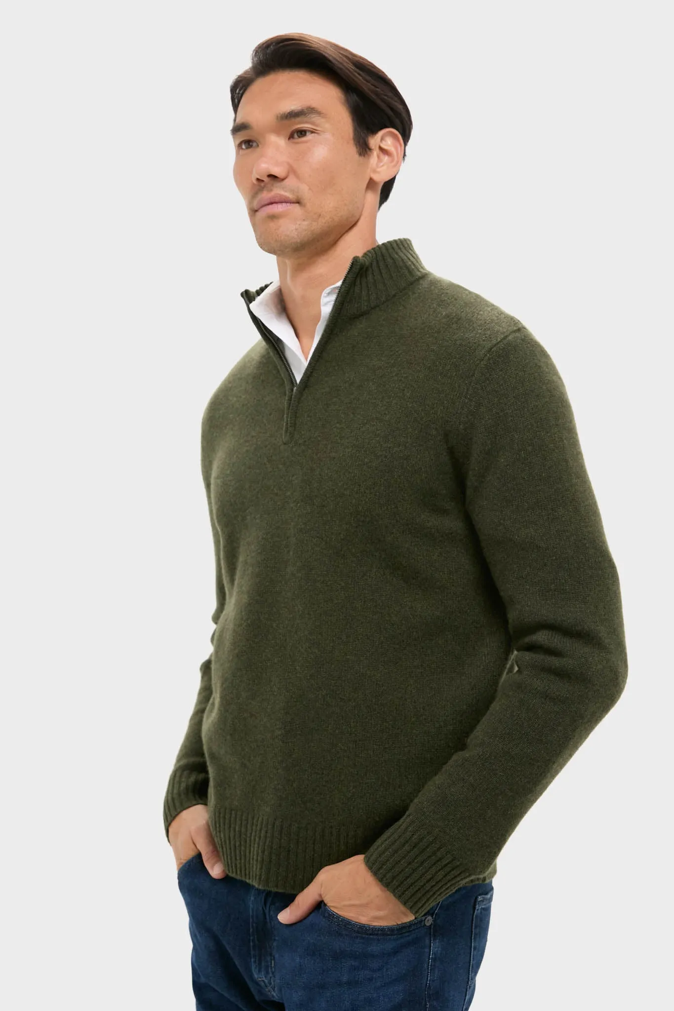 Green Cashmere Knit Quarter-Zip sold by Tuckernuck product image thumbnail 2