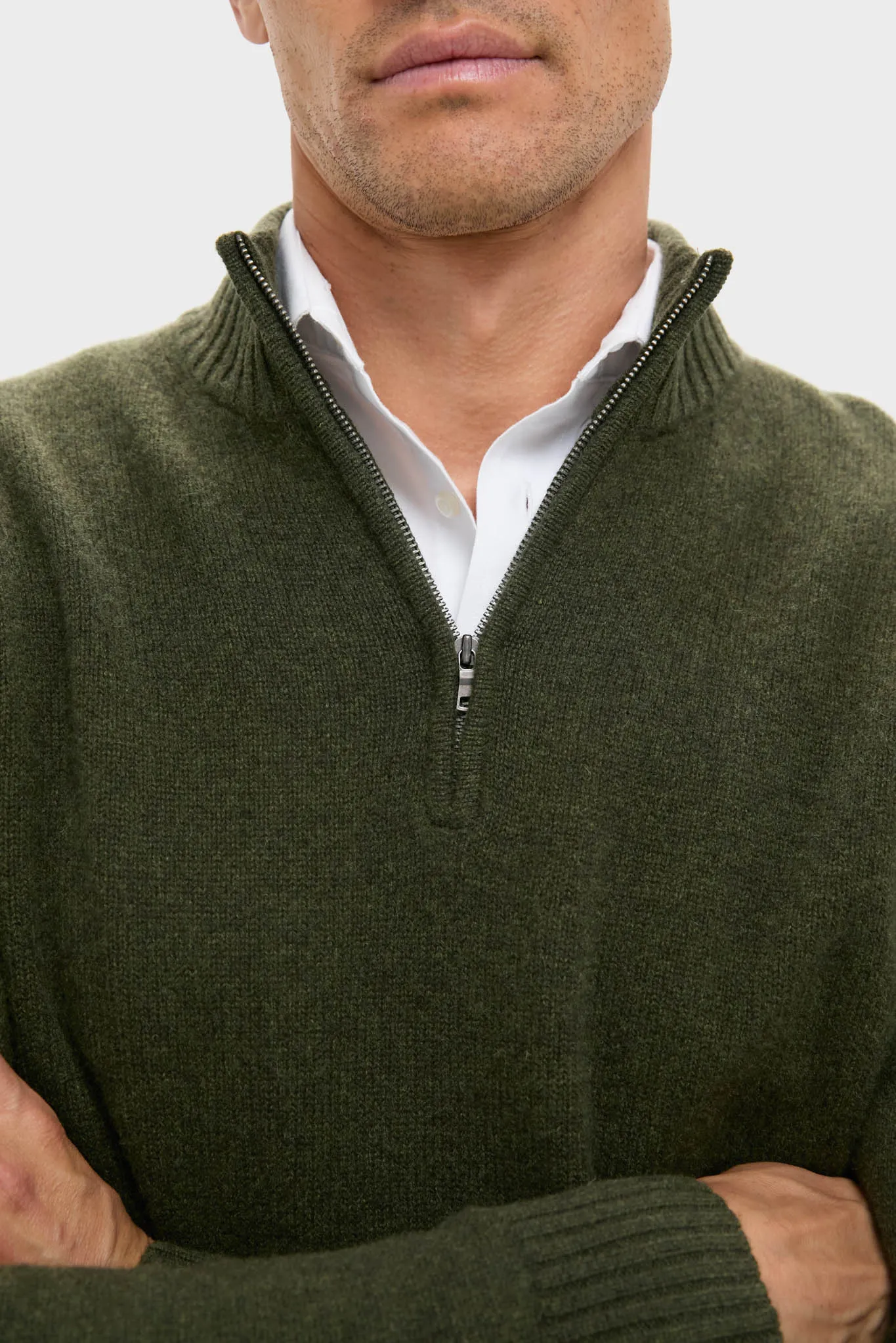 Green Cashmere Knit Quarter-Zip sold by Tuckernuck product image thumbnail 5
