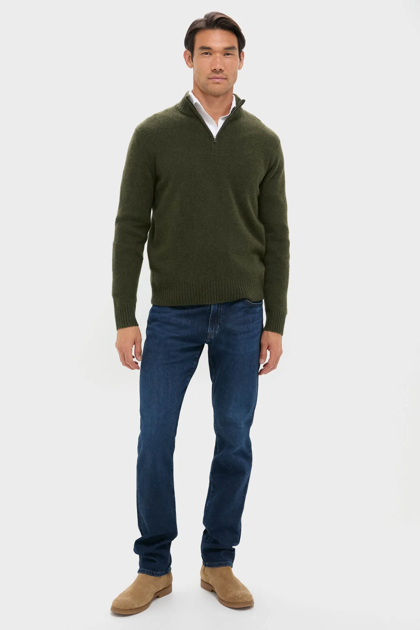 Green Cashmere Knit Quarter-Zip sold by Tuckernuck product image thumbnail 3