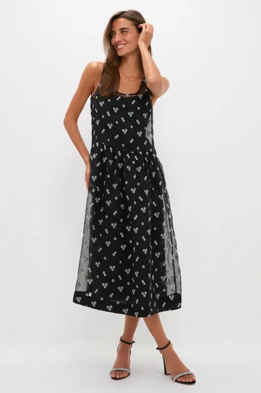 Black Embroidered Mariella Midi Dress sold by Tuckernuck