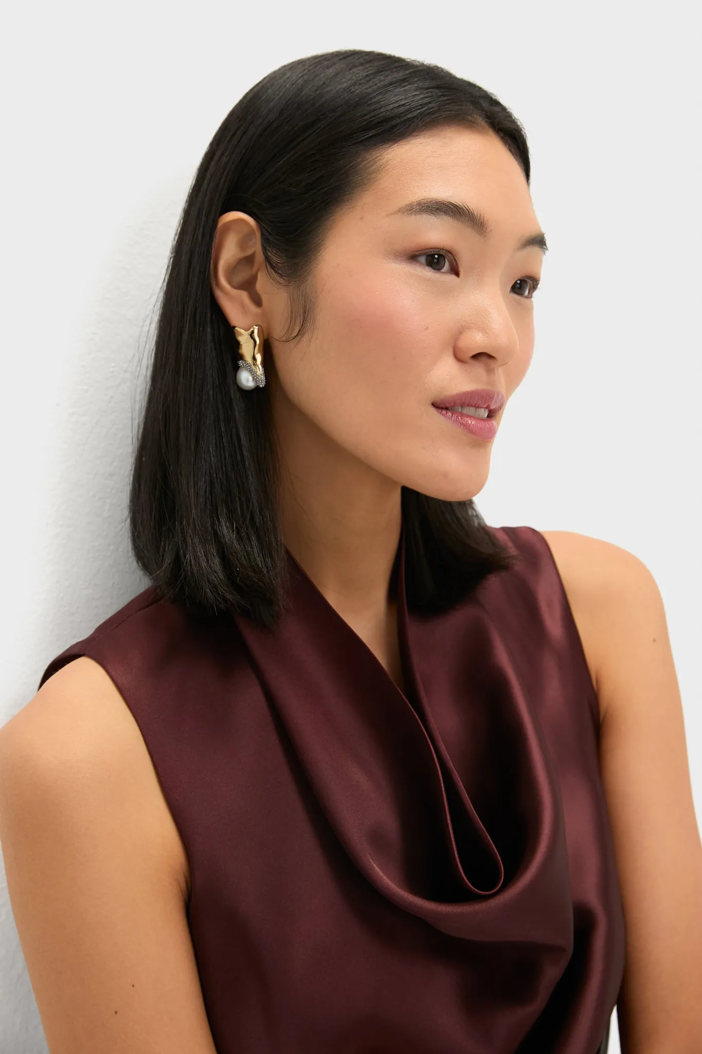 Gold and Pearl Spencer Earrings sold by Tuckernuck product image thumbnail 2