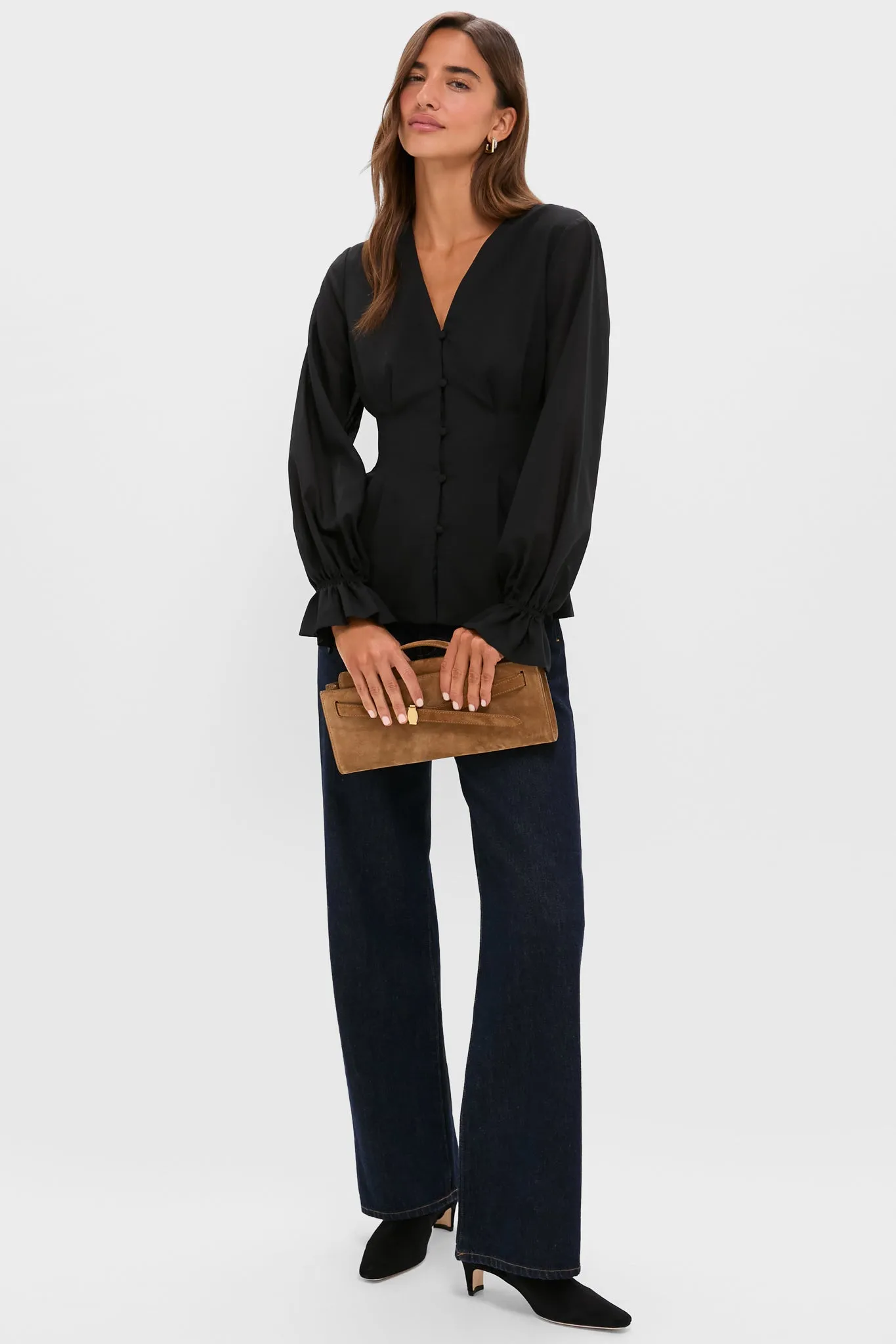 Gold, Silver and Crystal Tina Mini Pave Earrings sold by Tuckernuck product image thumbnail 3