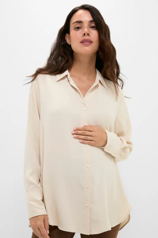 Sandshell Celest Drapey Button Down sold by Tuckernuck