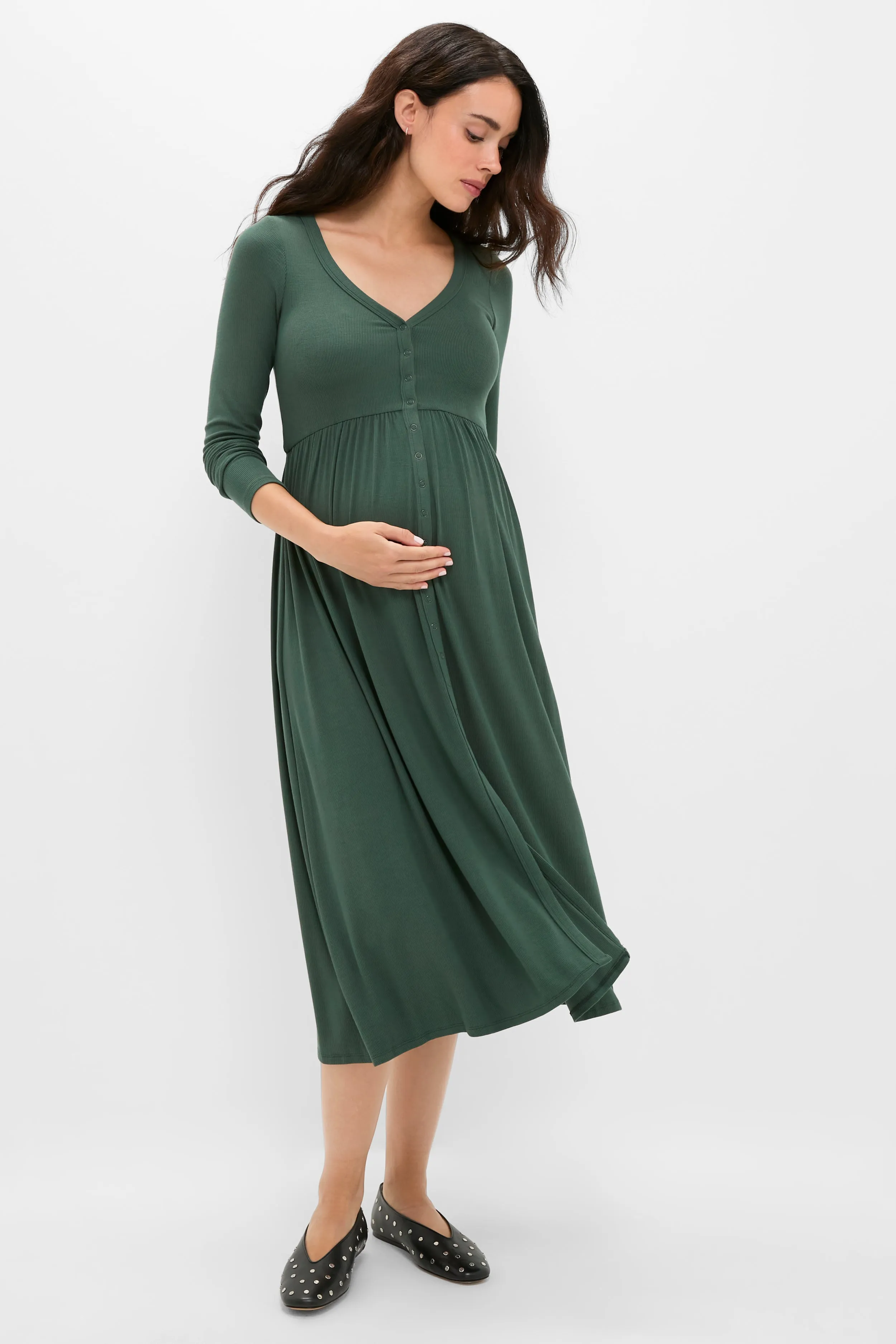Pine Softest Rib Nursing Dress sold by Tuckernuck