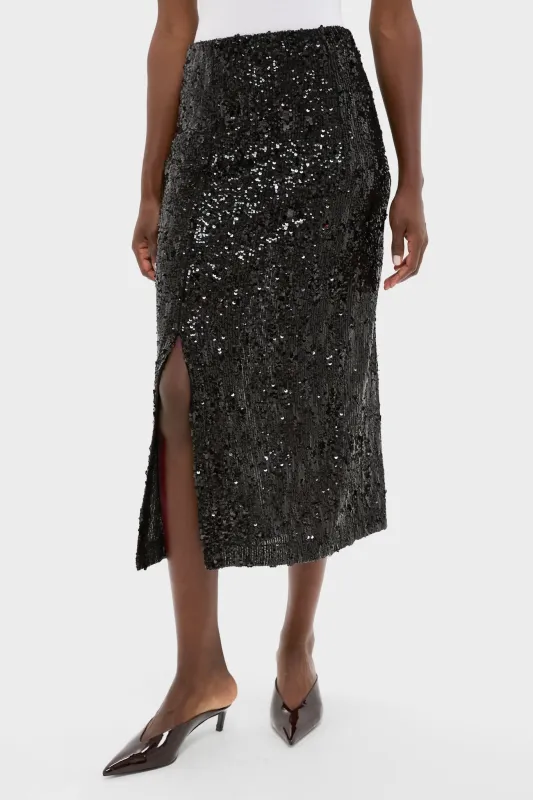 Black Sequin Pencil Skirt sold by Tuckernuck