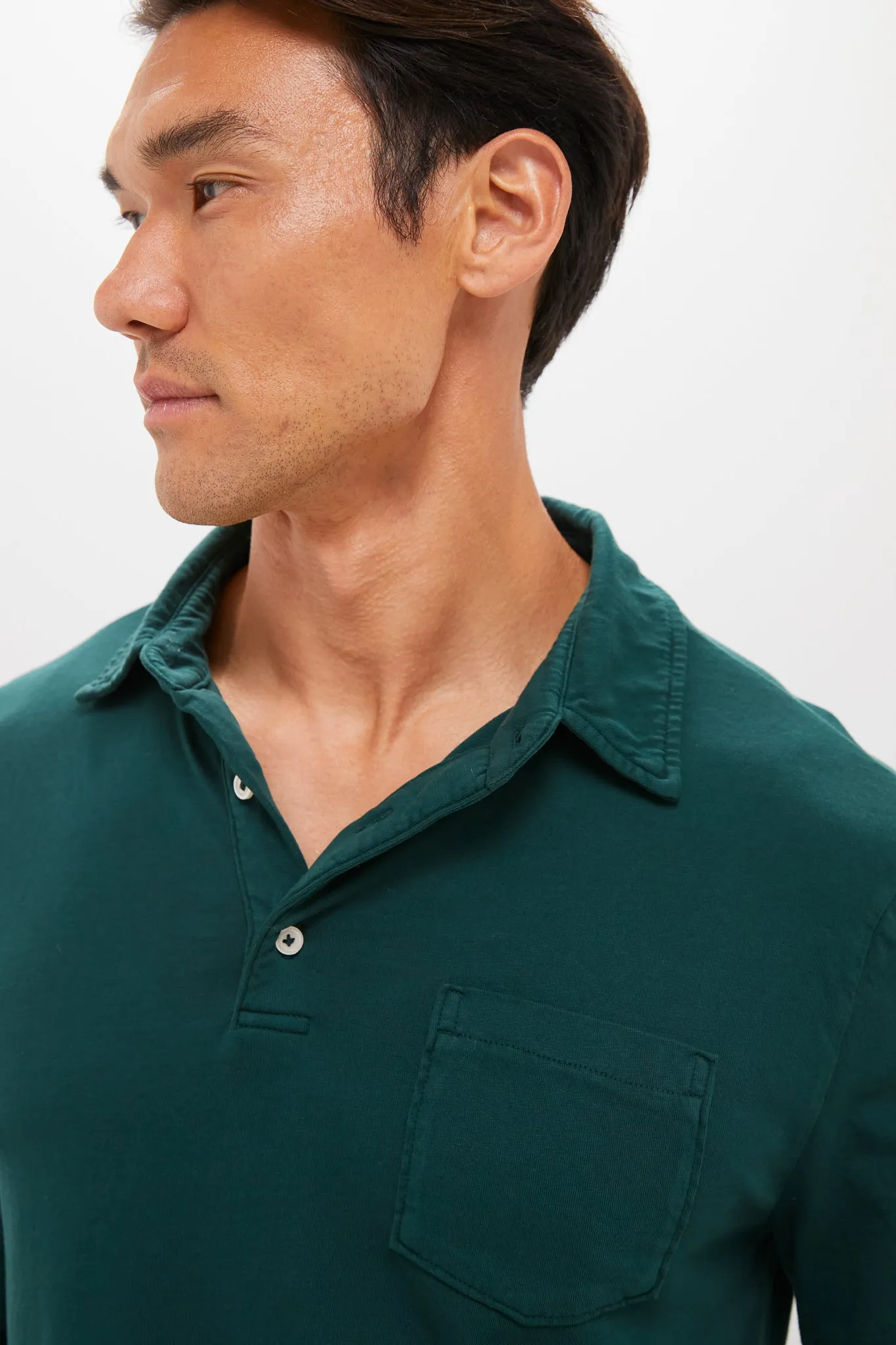 Washed Pine Long Sleeve Hudson Polo sold by Tuckernuck product image thumbnail 5