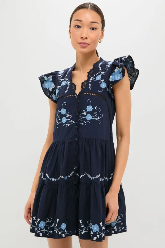 Exclusive Navy Edwina Embroidery Tunic Dress made by Sea New York