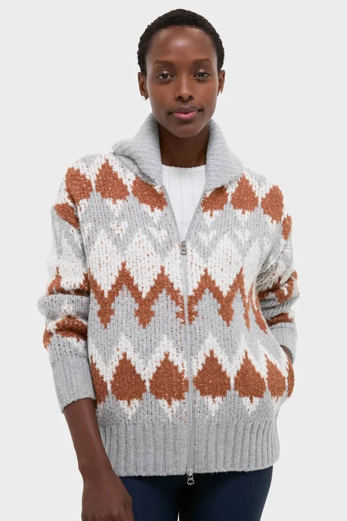 Grey Melange Brockley Jacquard Knit Jacket sold by Tuckernuck