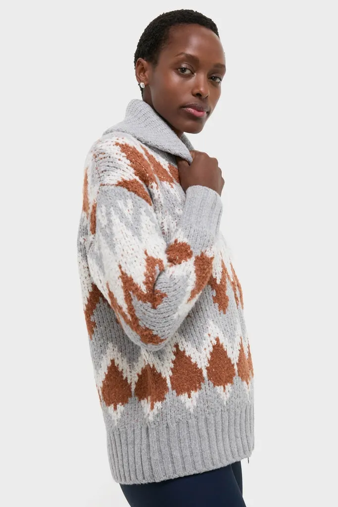 Grey Melange Brockley Jacquard Knit Jacket sold by Tuckernuck product image thumbnail 3