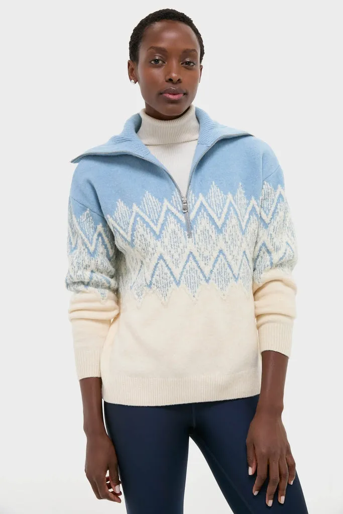Ashley Blue Hedda Fairisle Half Zip sold by Tuckernuck