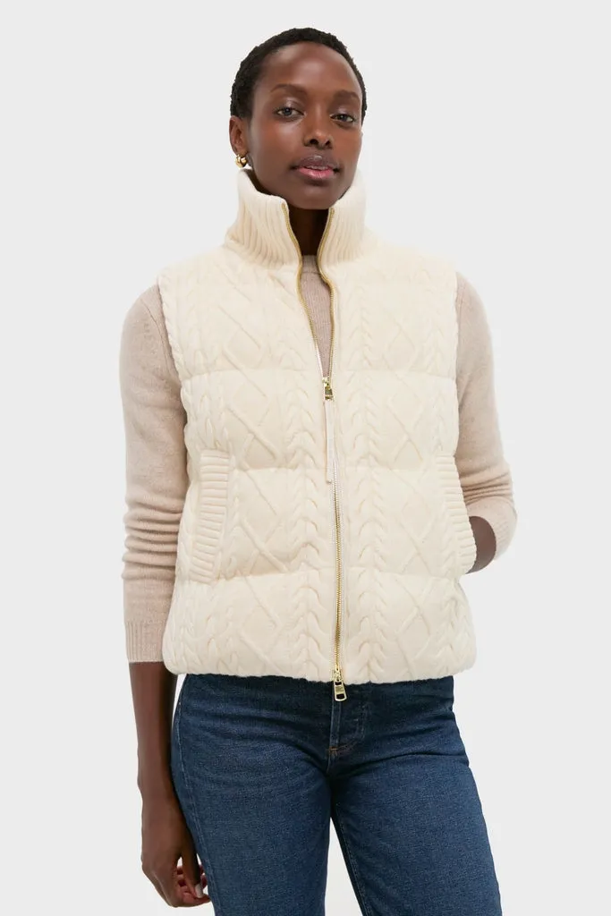 Egret Irina Cable Knit Gilet sold by Tuckernuck