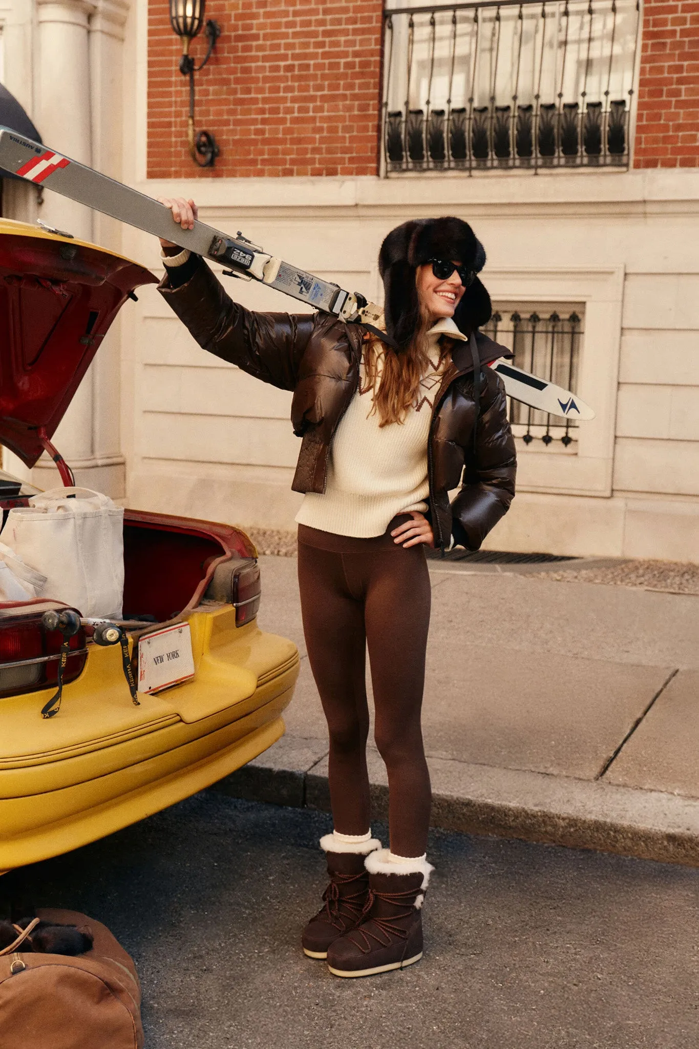 Deep Chocolate Marl Always Warm Stirrup Legging sold by Tuckernuck product image thumbnail 2