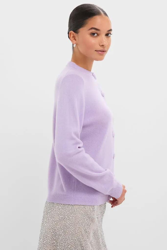 Lavender Frost Cashmere Covered Button Quinn Cardigan sold by Tuckernuck product image thumbnail 3