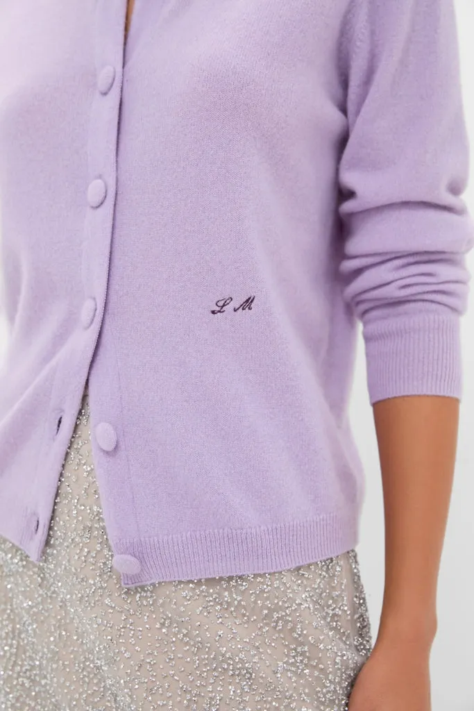 Lavender Frost Cashmere Covered Button Quinn Cardigan sold by Tuckernuck product image thumbnail 5
