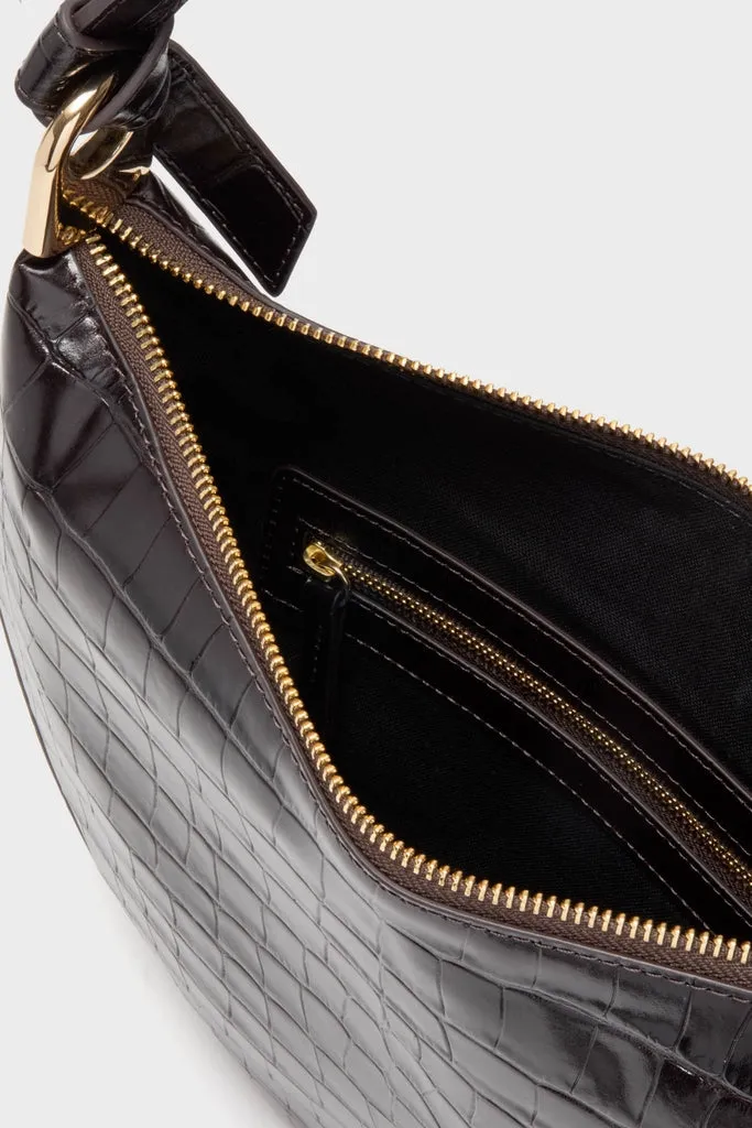 Ebony Croc Embossed Harlow Shoulder Bag sold by Tuckernuck product image thumbnail 5