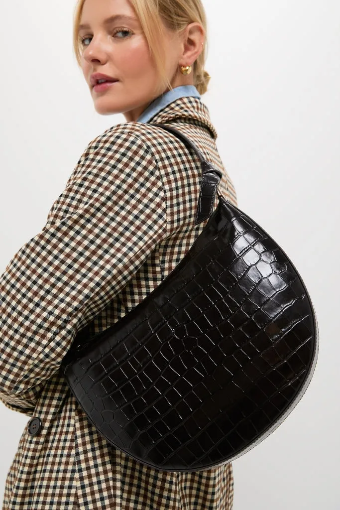 Ebony Croc Embossed Harlow Shoulder Bag sold by Tuckernuck product image thumbnail 2