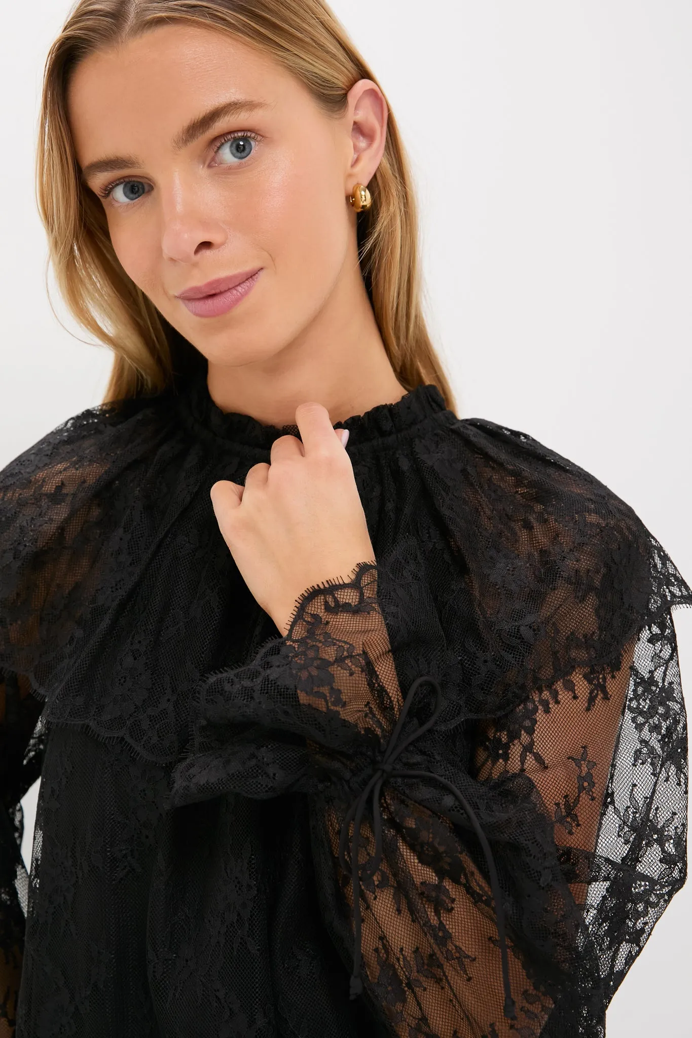 Black Casandra Lace Blouse sold by Tuckernuck product image thumbnail 4
