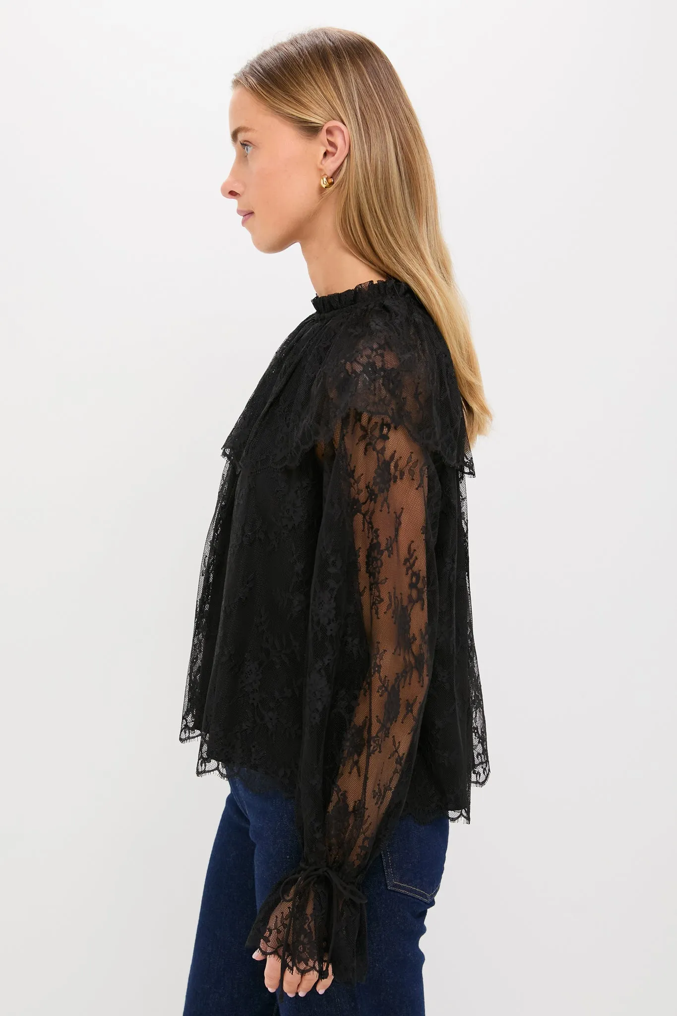 Black Casandra Lace Blouse sold by Tuckernuck
