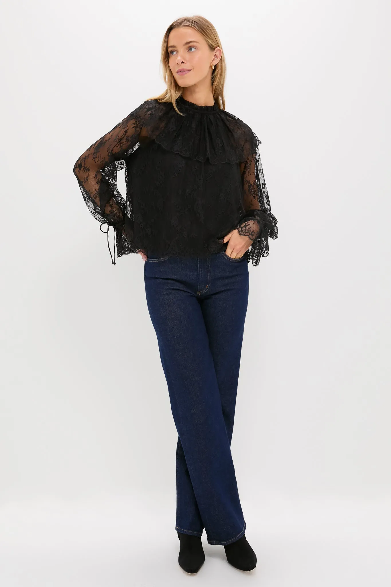 Black Casandra Lace Blouse sold by Tuckernuck product image thumbnail 5