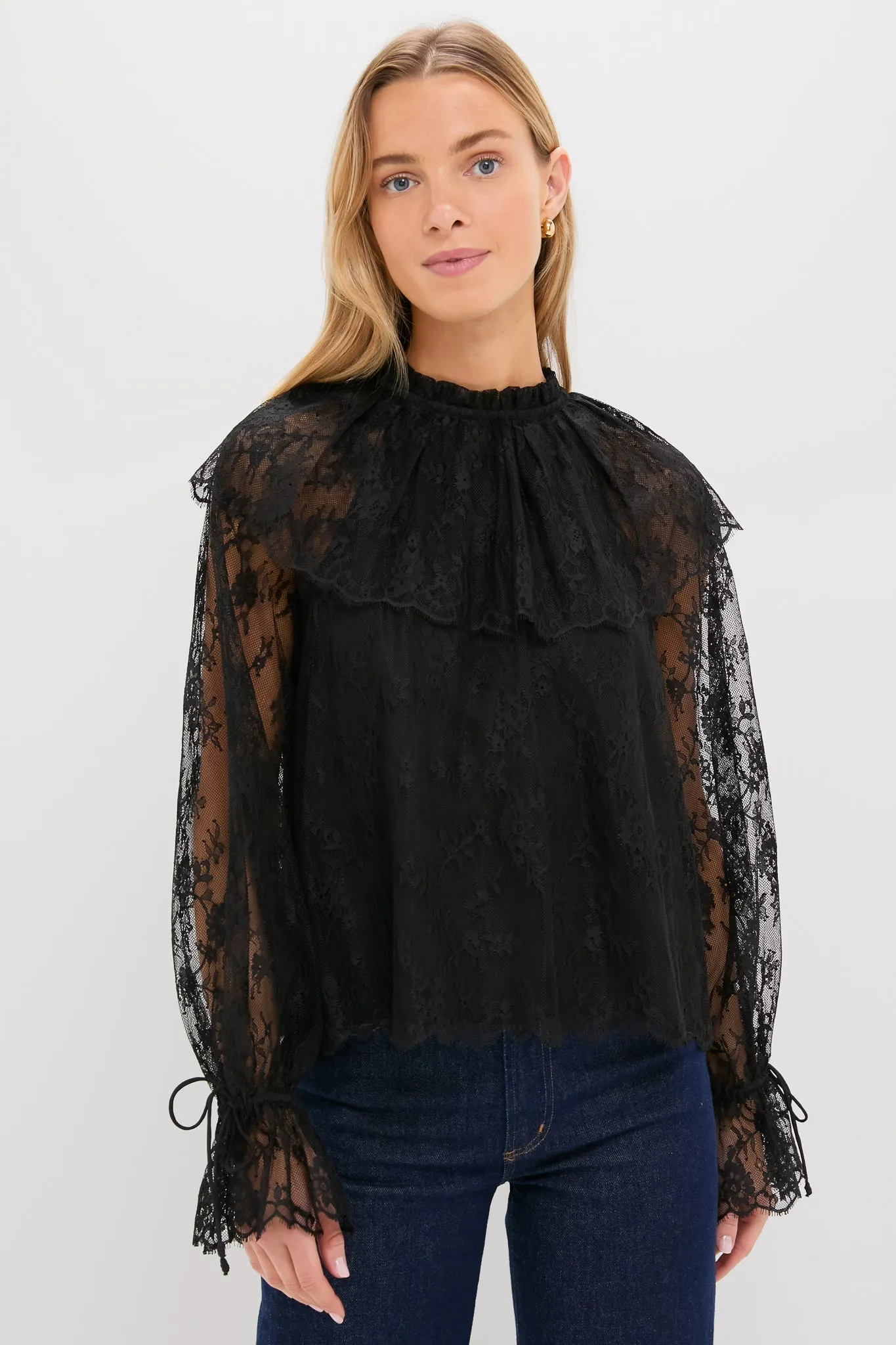 Black Casandra Lace Blouse sold by Tuckernuck product image thumbnail 3