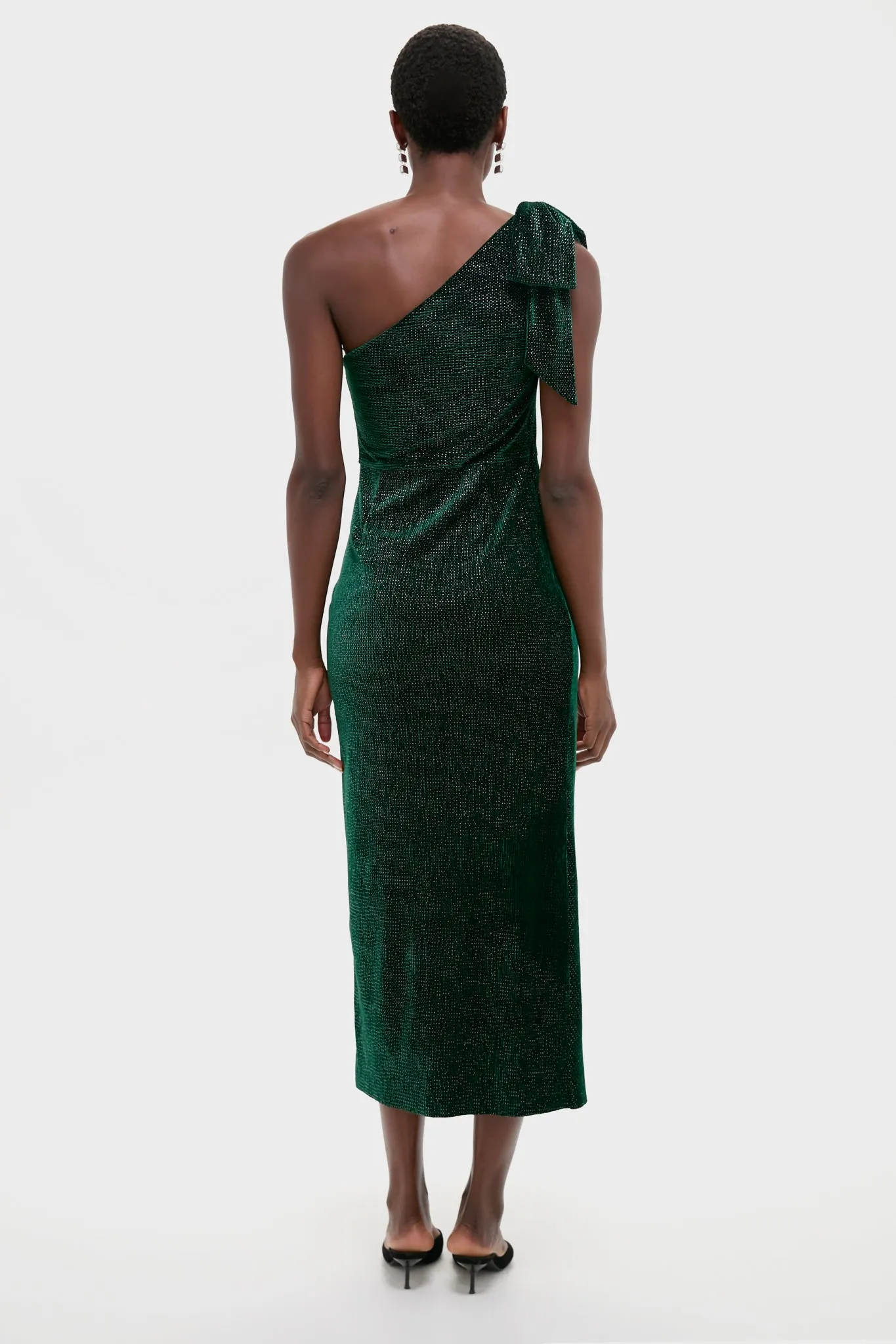 Emerald One Shoulder Ainslee Midi Dress sold by Tuckernuck product image thumbnail 4