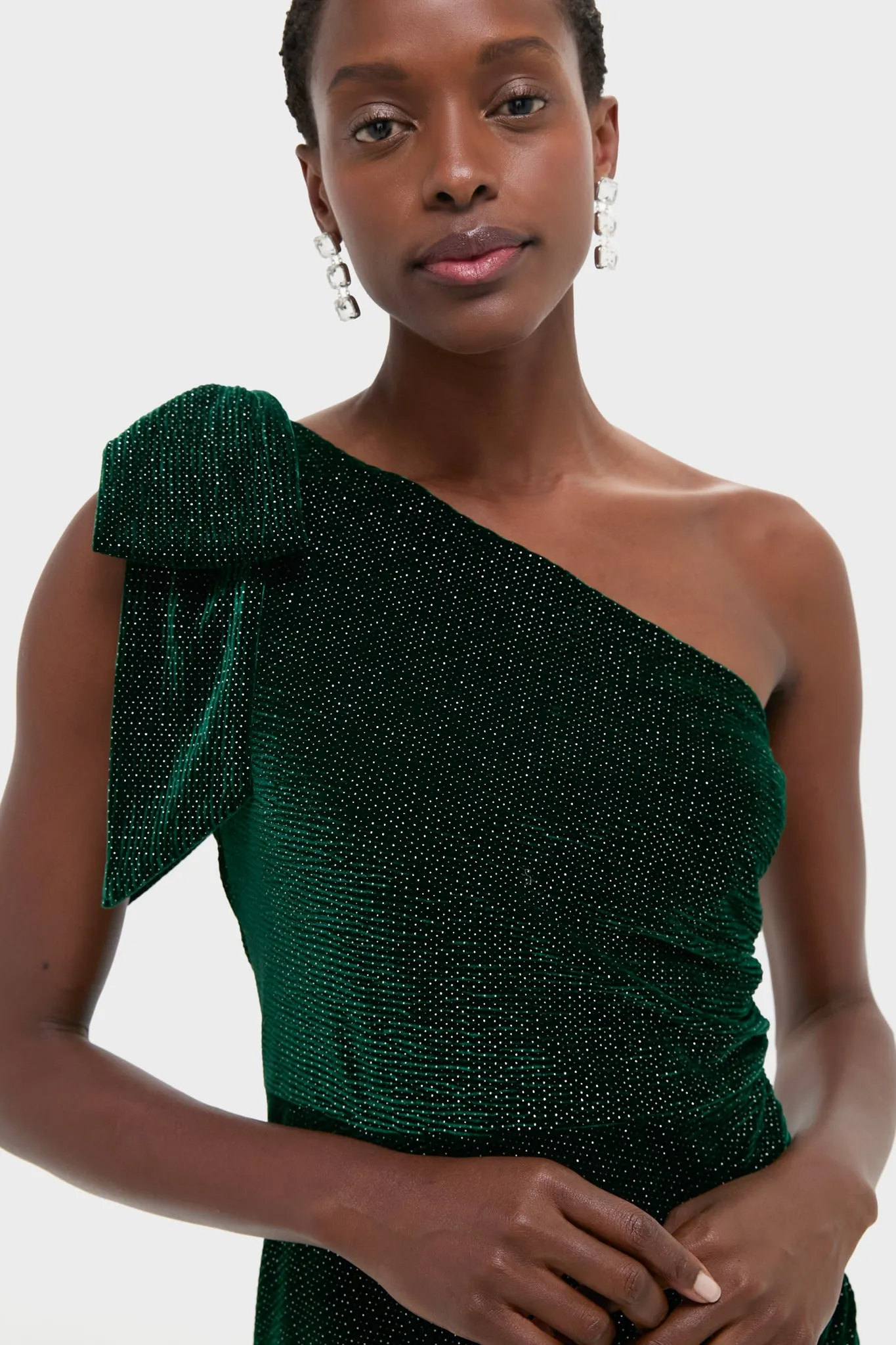 Emerald One Shoulder Ainslee Midi Dress sold by Tuckernuck product image thumbnail 5