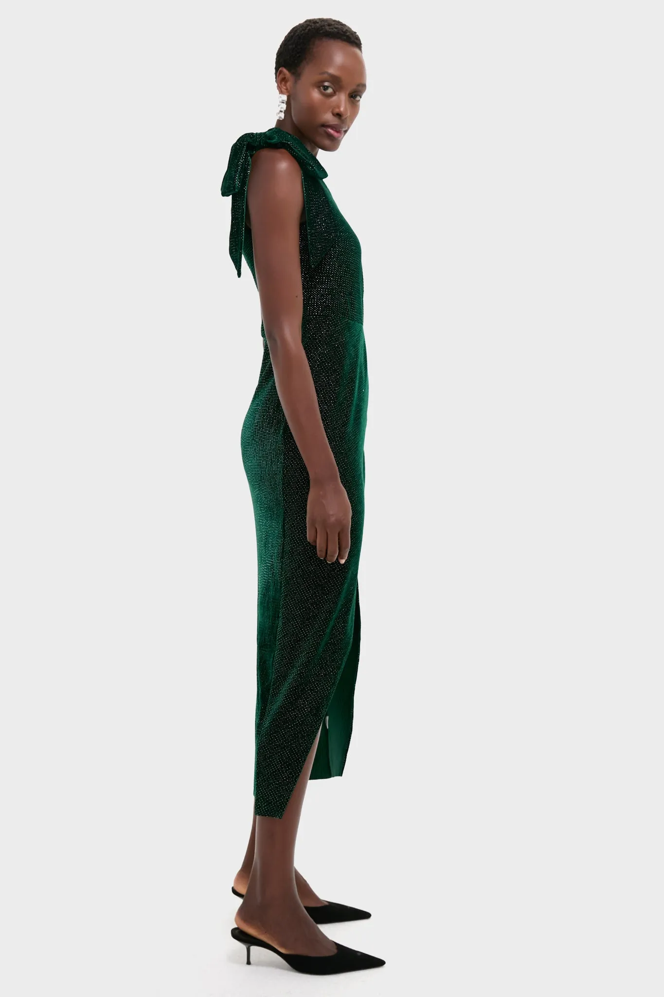 Emerald One Shoulder Ainslee Midi Dress sold by Tuckernuck product image thumbnail 3