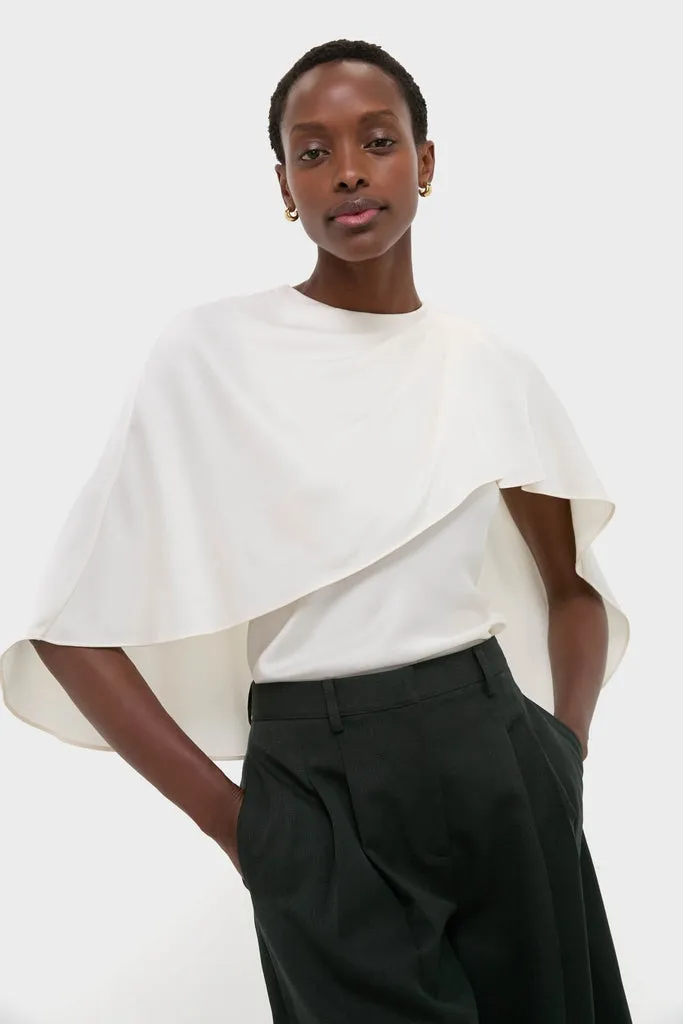 Cream Eliora Cape Top sold by Tuckernuck