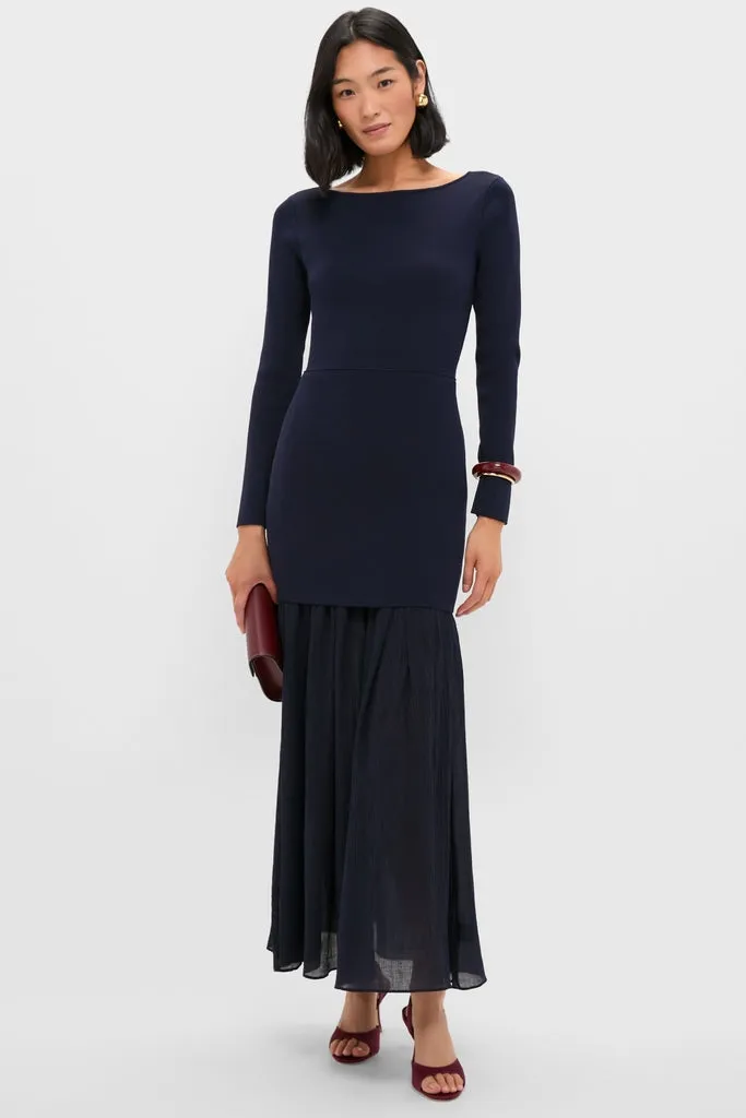 Navy Gemma Mix-Media Dress sold by Tuckernuck product image thumbnail 2