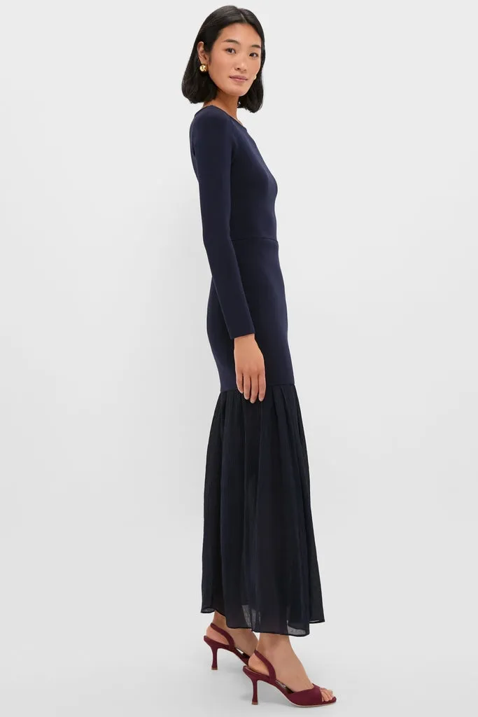 Navy Gemma Mix-Media Dress sold by Tuckernuck product image thumbnail 3
