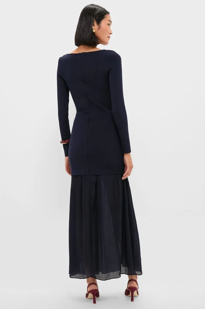 Navy Gemma Mix-Media Dress sold by Tuckernuck product image thumbnail 4