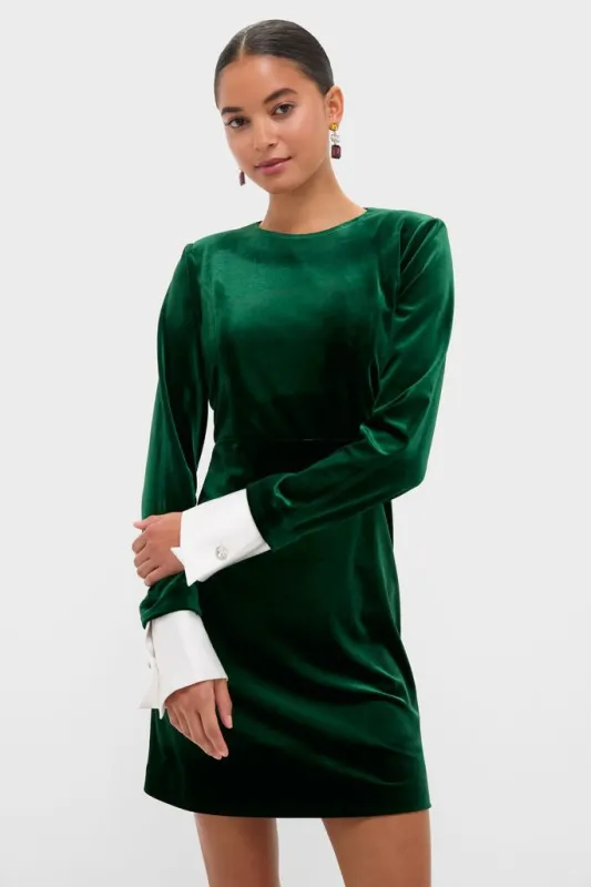 Hunter Green Velvet Etta Mini Dress sold by Tuckernuck
