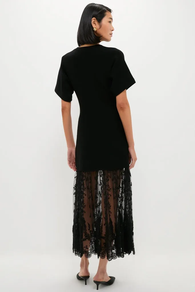 Black Diane Knit Lace Combo Knit Dress sold by Tuckernuck product image thumbnail 4