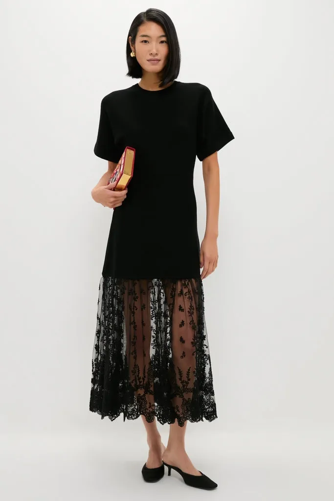 Black Diane Knit Lace Combo Knit Dress sold by Tuckernuck product image thumbnail 2